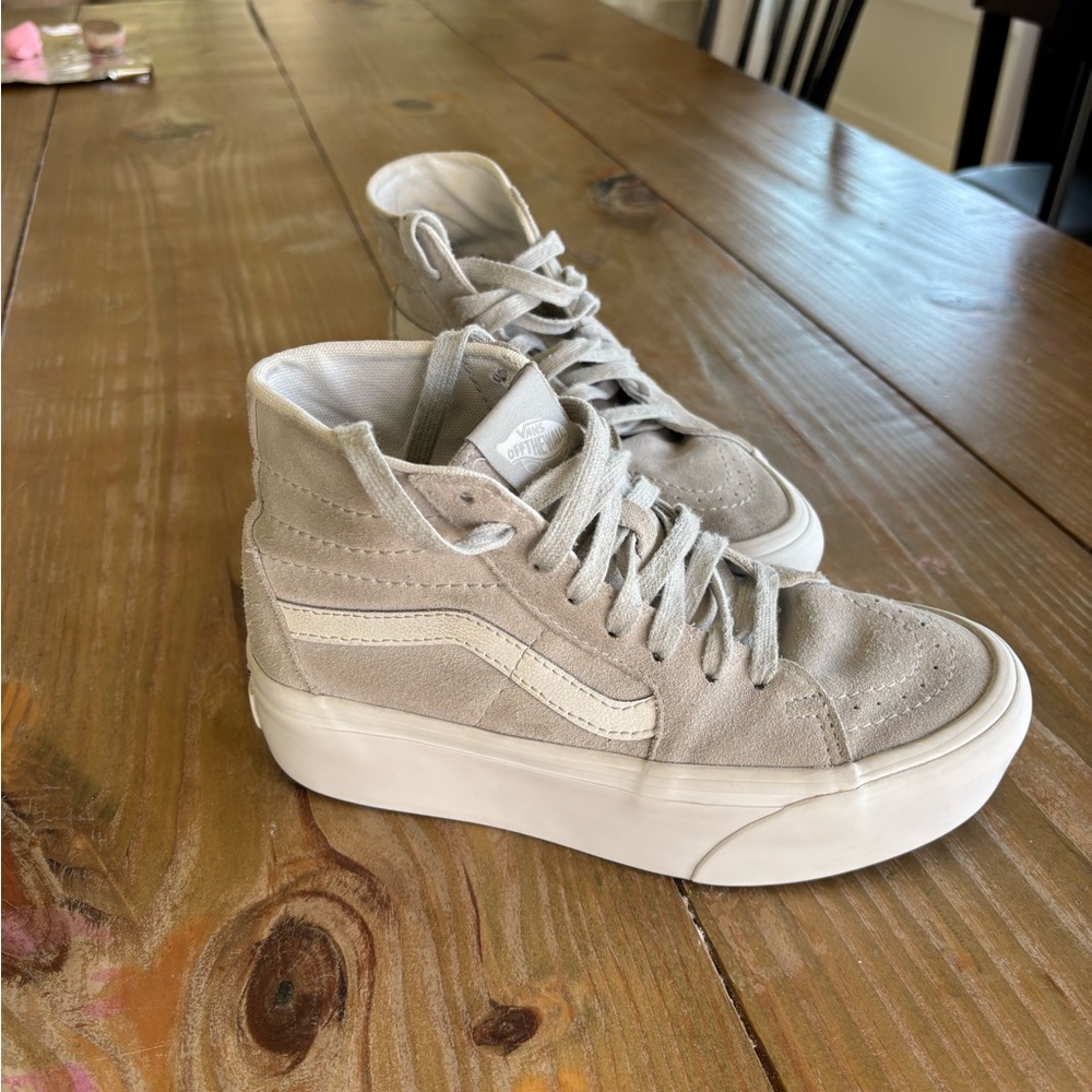 Vans Gray High-Top Sneakers with Chunky Sole